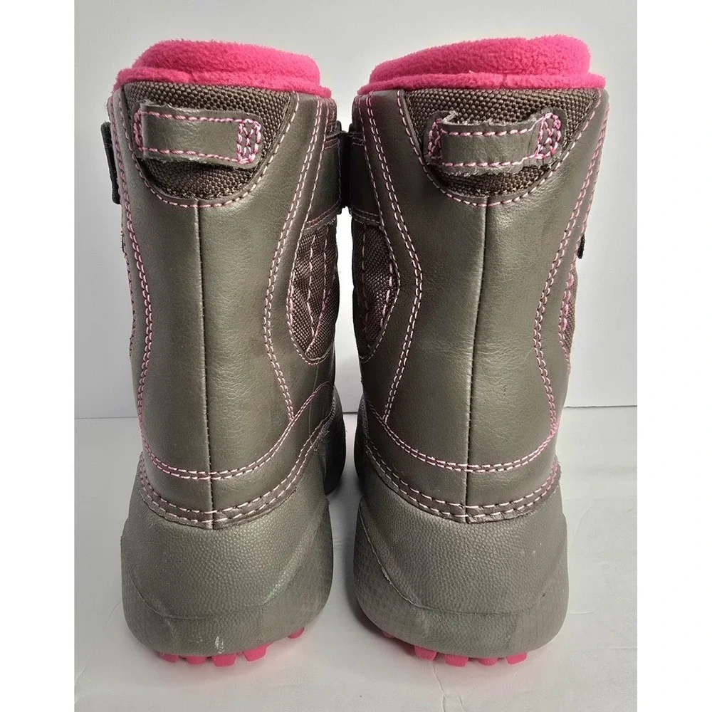 Columbia Snow Boots Purple Gray Girls Size 4‎ Powderbug Waterproof Warm Rain